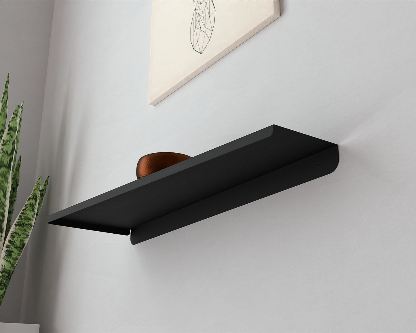 NEXORA - Modern Black Metal Floating Shelf | DnzHomeDesign