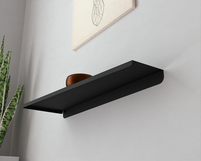 NEXORA - Modern Black Metal Floating Shelf | DnzHomeDesign