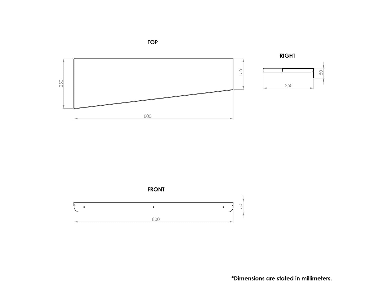 NEXORA - Modern Black Metal Floating Shelf | DnzHomeDesign