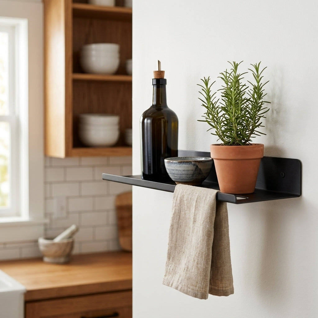 ARTESO Bathroom Shelf with Towel Holder | DnzHomeDesign