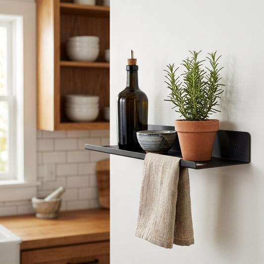 ARTESO Bathroom Shelf with Towel Holder | DnzHomeDesign
