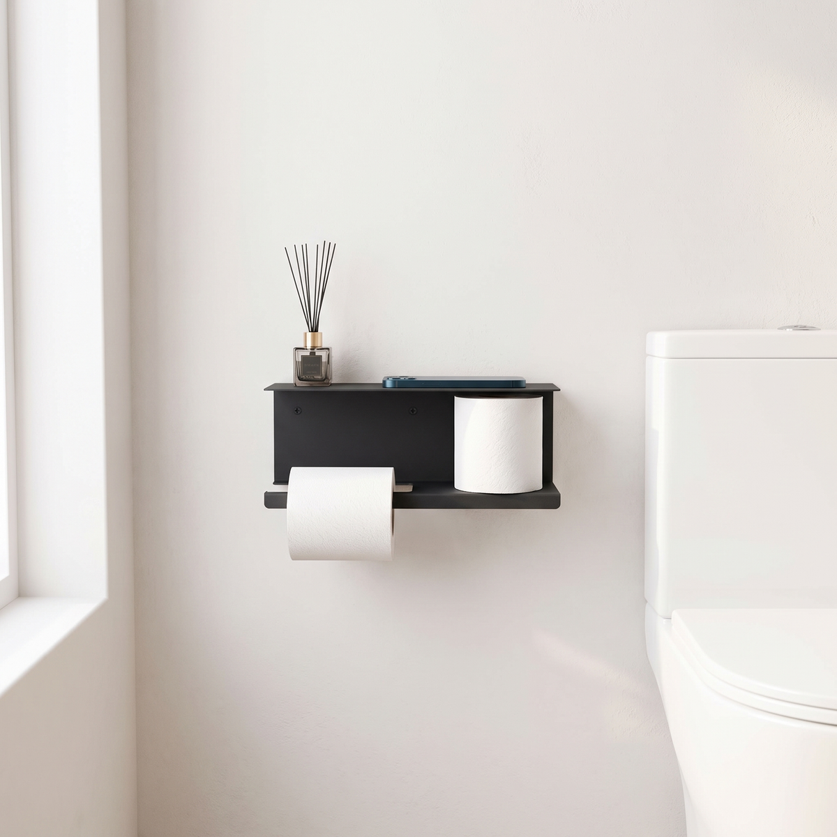 NIXUS Modern Toilet Paper Holder Shelf