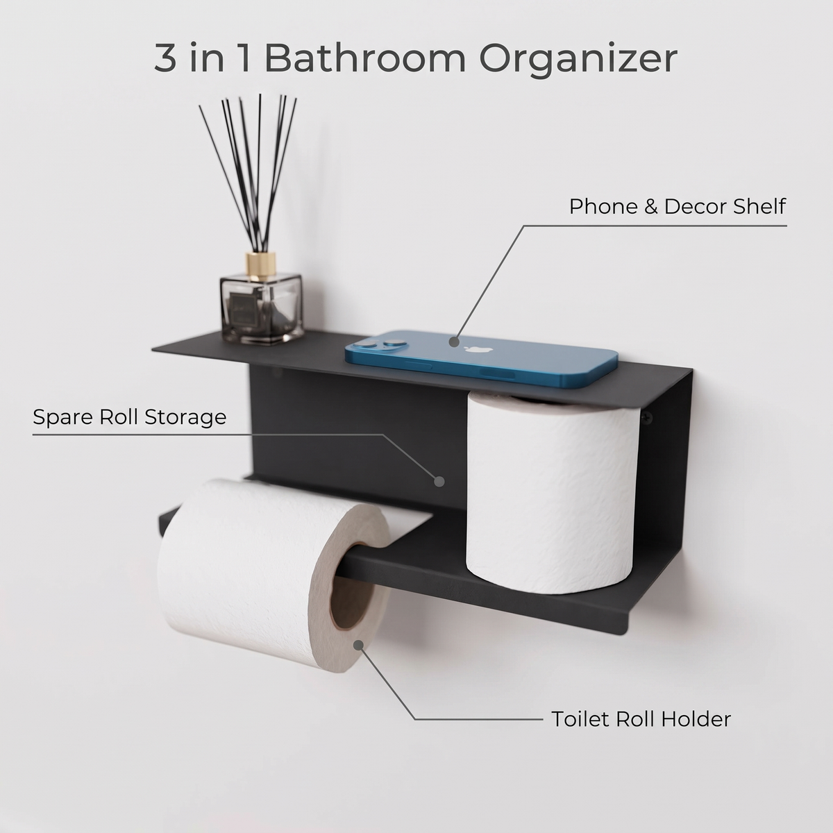 NIXUS Modern Toilet Paper Holder Shelf