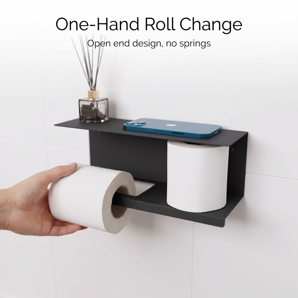 NIXUS Modern Toilet Paper Holder Shelf