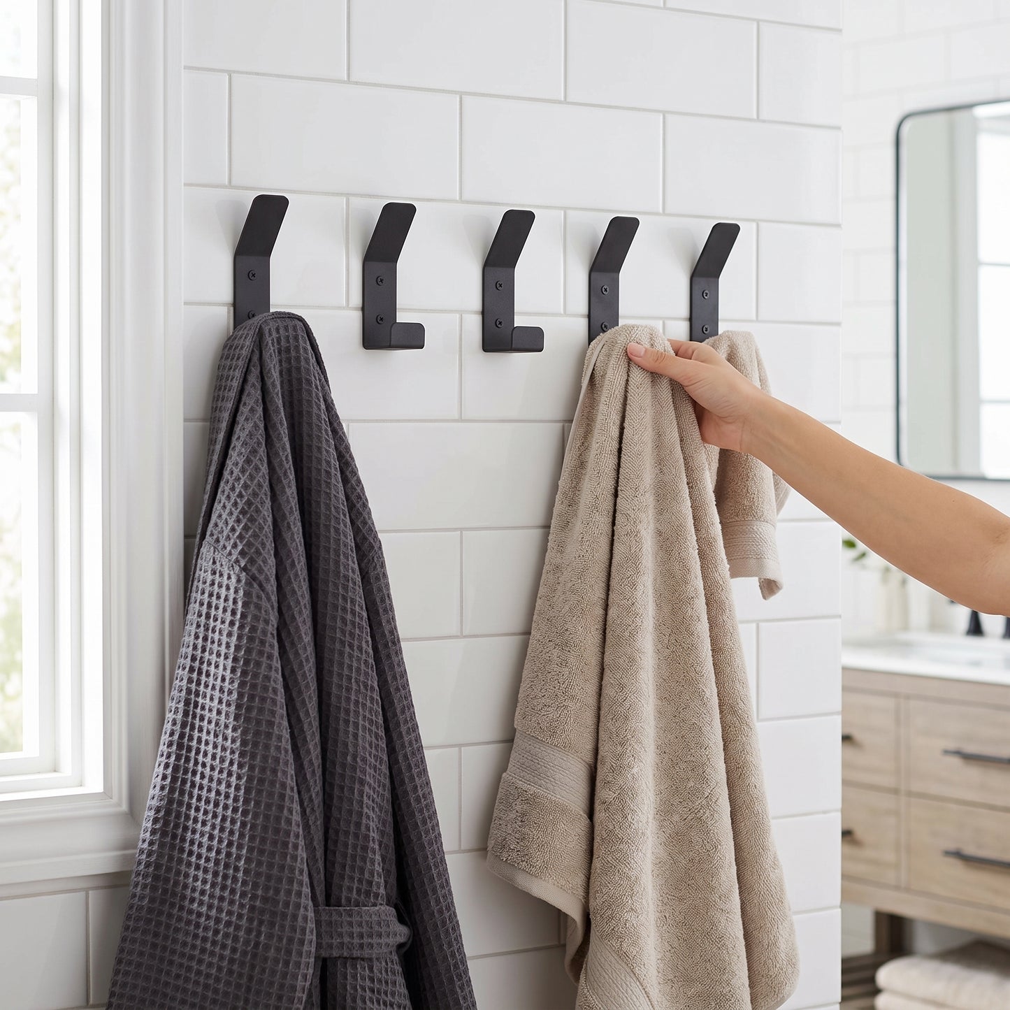 HELIOS Metal Wall Hooks: Wall-Mounted Hook Set | DnzHomeDesign