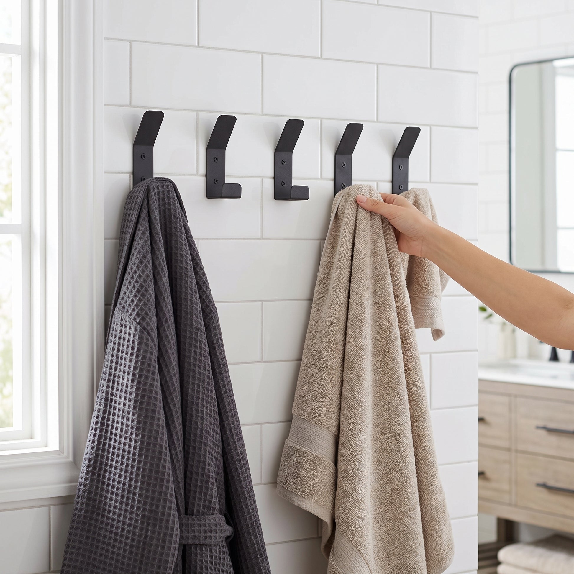 HELIOS Metal Wall Hooks: Wall-Mounted Hook Set | DnzHomeDesign