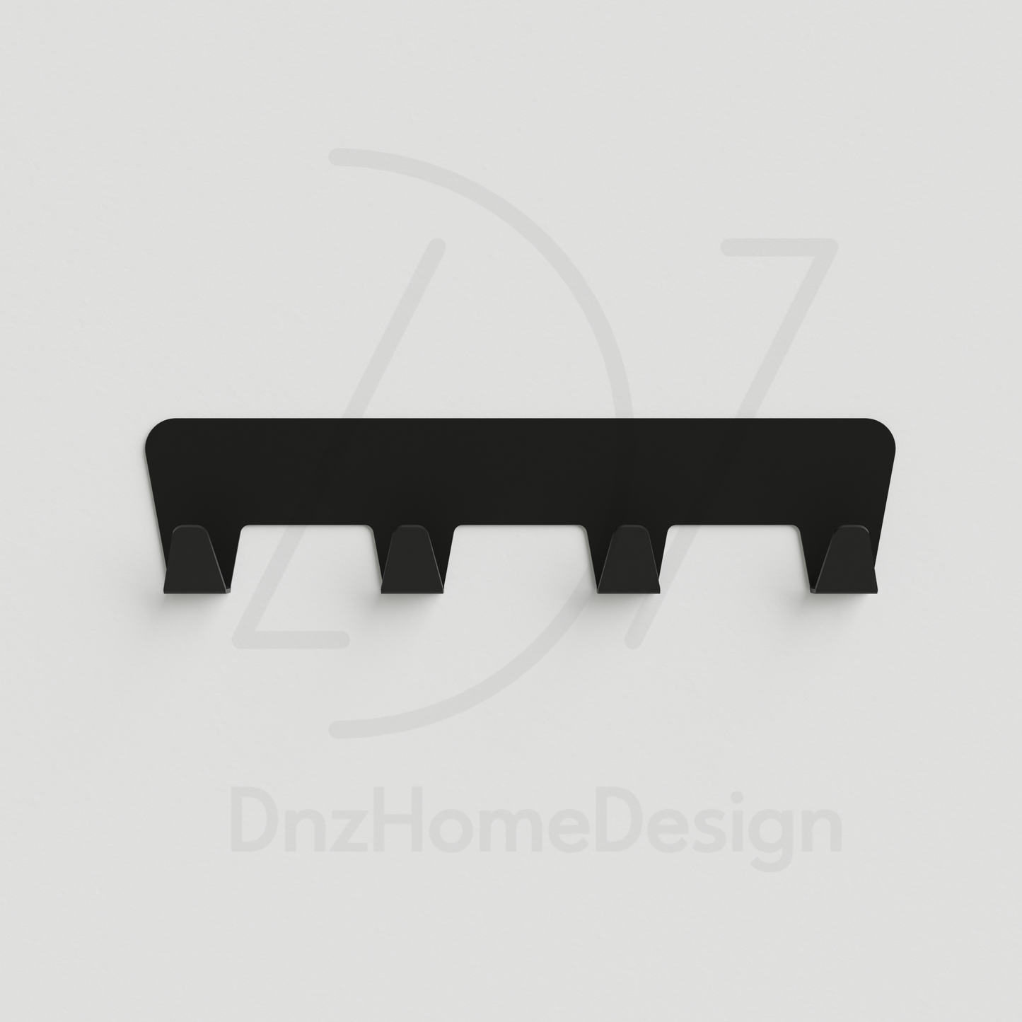ANORA Adhesive Wall Hook Rack - No-Drill Matte Black Steel Coat Rack
