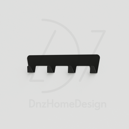 ANORA Adhesive Wall Hook Rack - No-Drill Matte Black Steel Coat Rack
