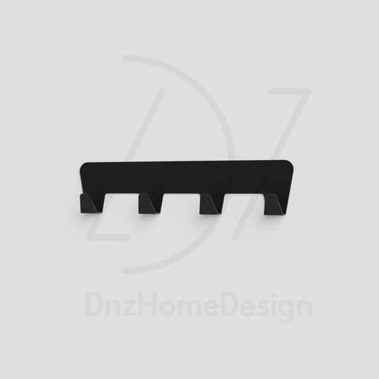 ANORA Adhesive Wall Hook Rack - No-Drill Matte Black Steel Coat Rack