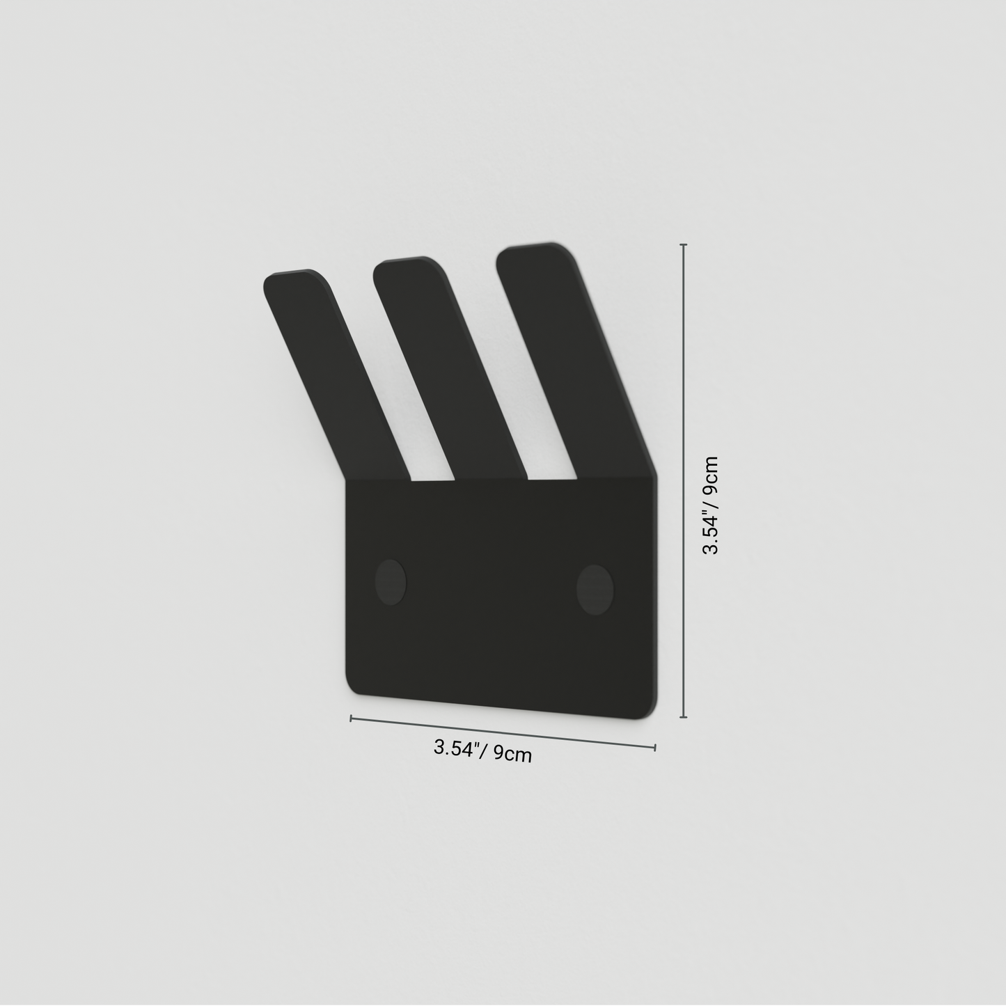 TRIVEXA Minimalist Wall Hook Rack with 3 Hooks, Metal Coat Hanger, Modern Entryway Organizer, Adhesive or Screw Mount