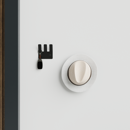 TRIVEXA Minimalist Wall Hook Rack with 3 Hooks, Metal Coat Hanger, Modern Entryway Organizer, Adhesive or Screw Mount