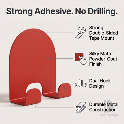 ARKO No-Drill Wall Hook - Adhesive Key Holder & Towel Hook Set