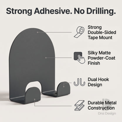 ARKO No-Drill Wall Hook - Adhesive Key Holder & Towel Hook Set