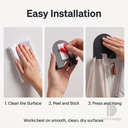 ARKO No-Drill Wall Hook - Adhesive Key Holder & Towel Hook Set