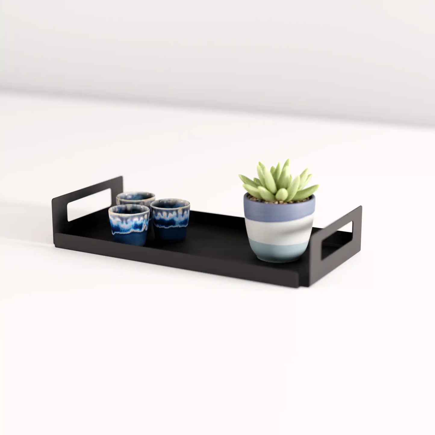 VERA Modern Black Metal Serving Tray