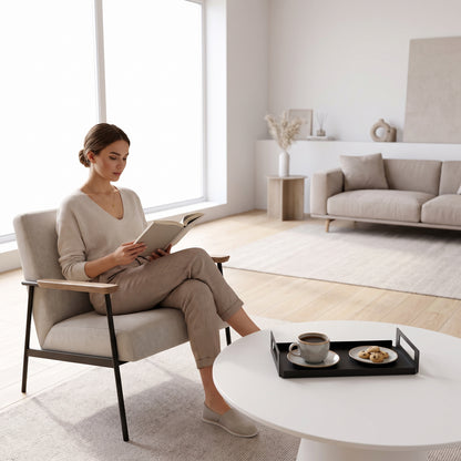 VERA Black Metal Serving Tray: Minimalist Tray | DnzHomeDesign
