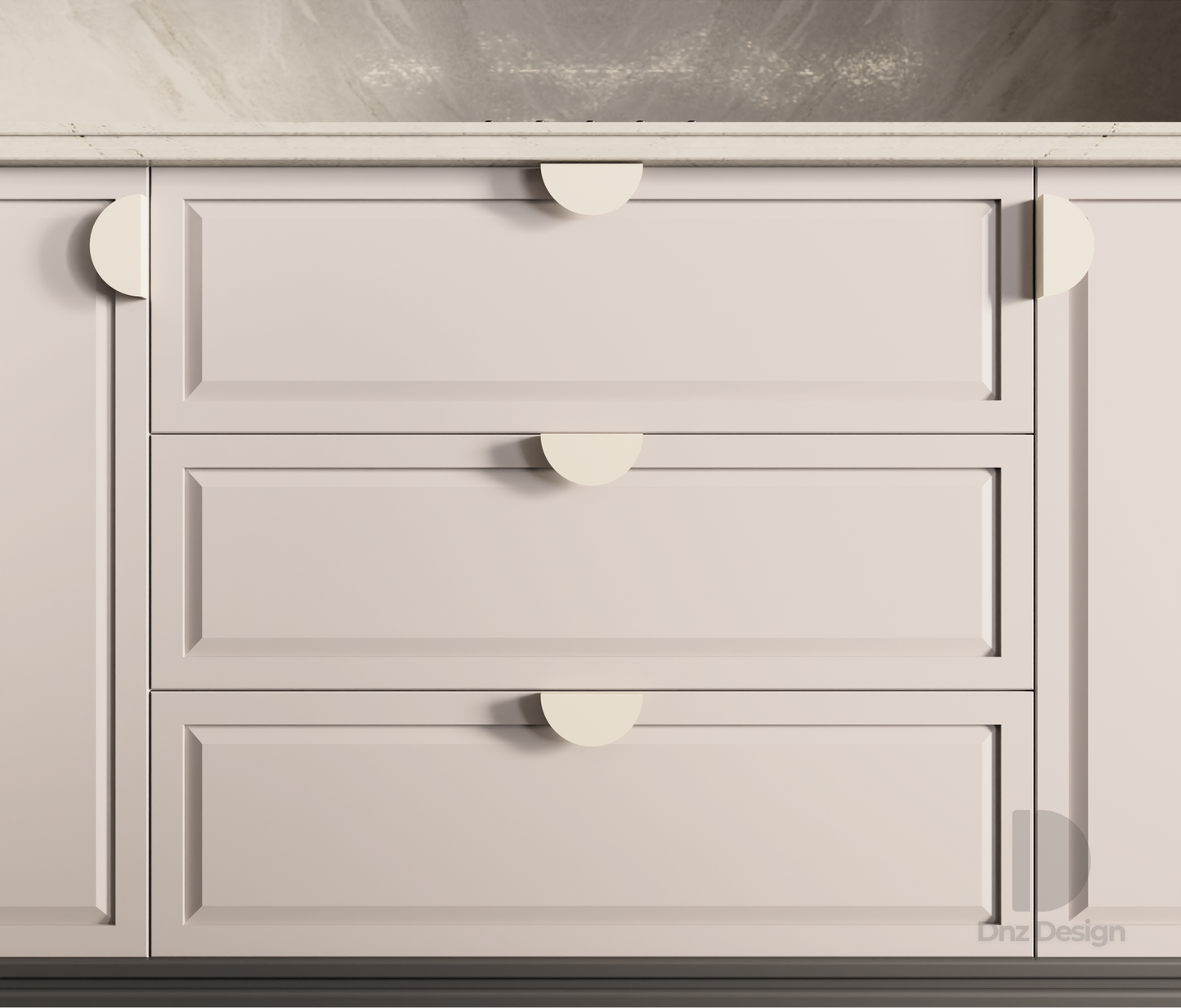 HALO Half-Moon Cabinet Handle - Minimalist Metal Drawer Pull