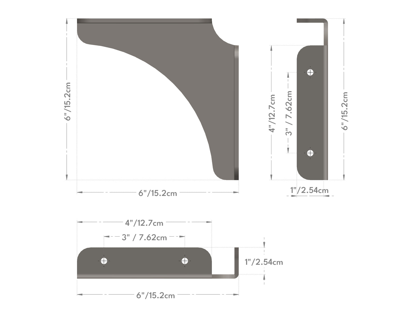 ARCUS Curved Shelf Bracket - Heavy Duty Steel | Set of 2