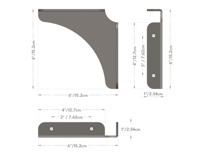 ARCUS Curved Shelf Bracket - Heavy Duty Steel | Set of 2