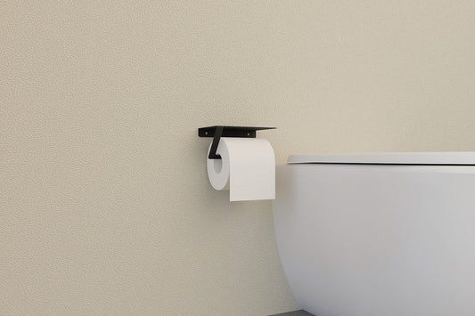 Modern Farmhouse Black Toilet Paper Holder, Minimalist Toilet Paper Holder for Bathroom, Bathroom Accessories