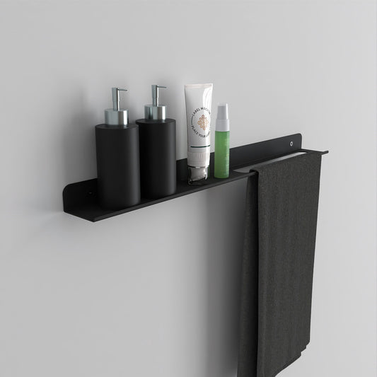 Modern Towel Rack with Shelf, Minimalist Bathroom Shelf, Metal Bathroom Organizer, Hand Towel Holder, Bathroom Decor, Bathroom Accessories