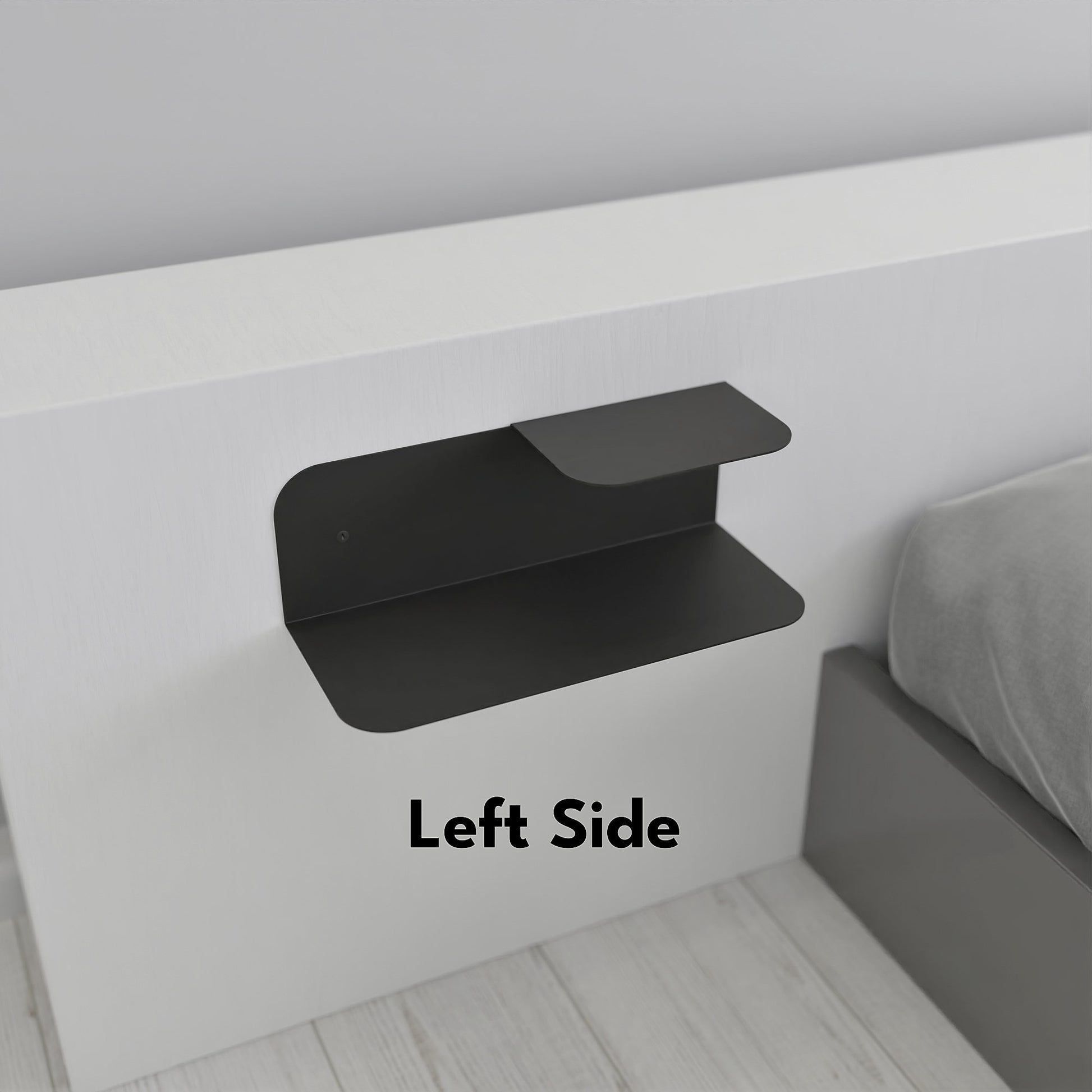 minimalist wall mounted dual floating nightstand shelf
