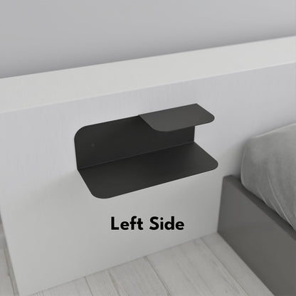 minimalist wall mounted dual floating nightstand shelf