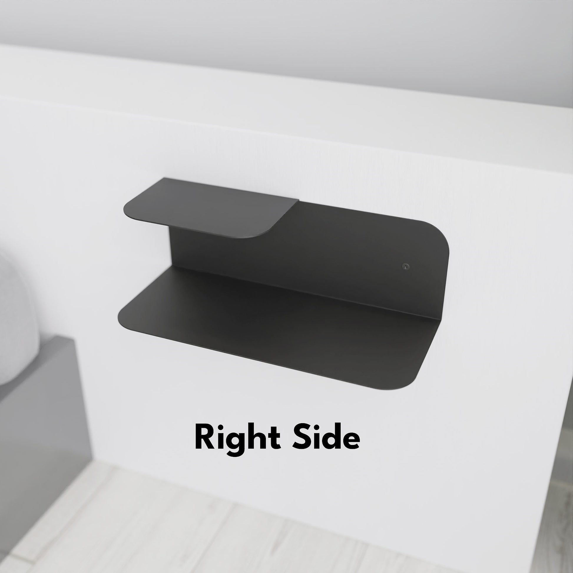 minimalist wall mounted dual floating nightstand shelf