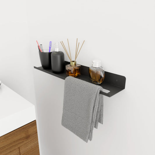 Modern Bathroom Shelf with Towel Rack, Minimalist Metal Bathroom Organizer Towel Shelf, Bathroom Accessories, Toothbrush Holder Shelf