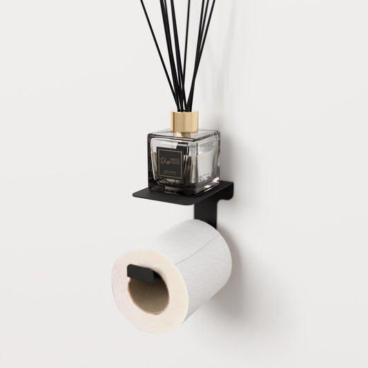 Minimalist Toilet Paper Holder, Modern Bathroom Organizer, Toilet Paper Holder with Shelf, Bathroom Shelf